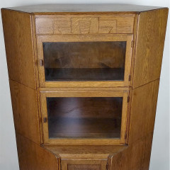 Minty 3 section corner bookcase in oak