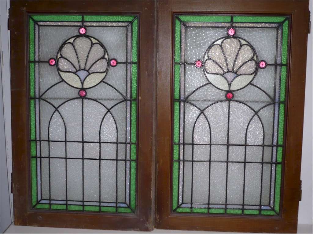 Striking pair of stained glass windows