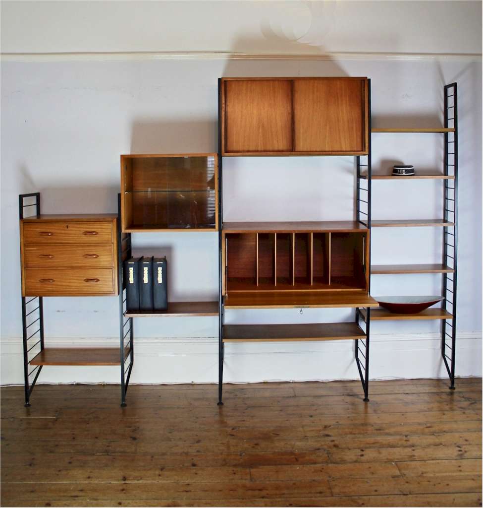 MidCentury Ladderax Shelving system by Staples c1960's Latest Stock