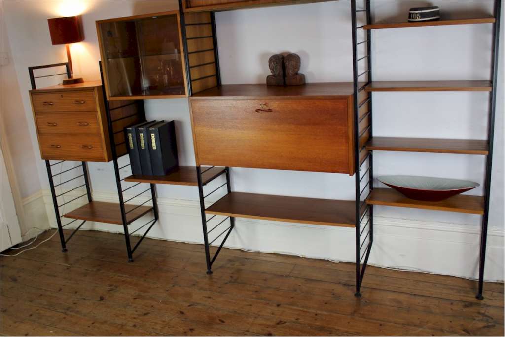 MidCentury Ladderax Shelving system by Staples c1960's Latest Stock