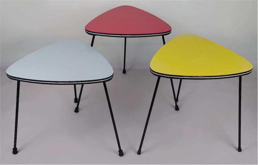  Colourful Mid Century nest of 3 tables