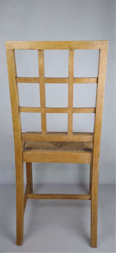  4 Heals lattice back chairs in pale oak