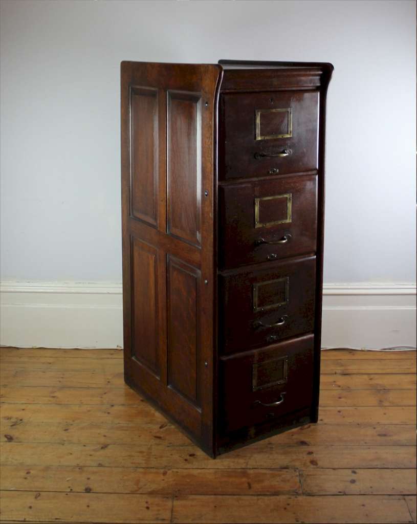 Good quality oak three drawer filing , generous proportions