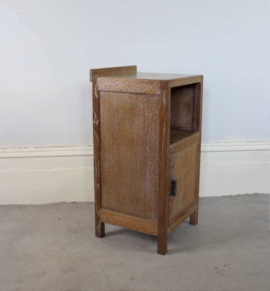 Heals 1930's limed oak bedside Furniture Bedroom Art