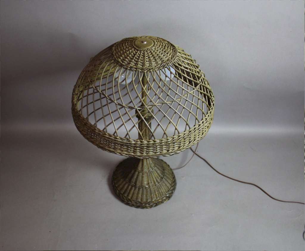 Large wicker table lamp c1920's. Art Furniture