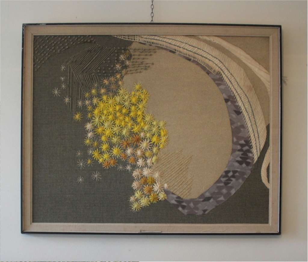 framed embroidery needlepoint by Molly Arnold  c1975