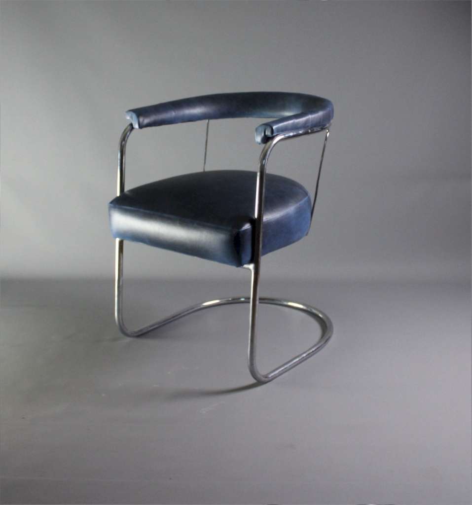 1930's Modernist chromed tubular steel chair by PEL Art Furniture