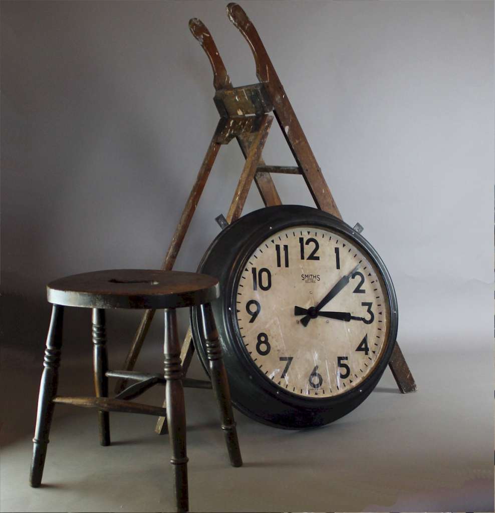 Large metal framed Factory clock by Smiths Sectric c1930's