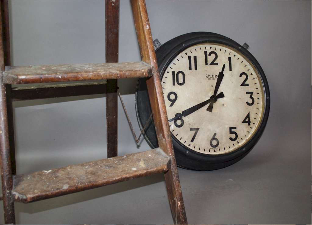 Large metal framed Factory clock by Smiths Sectric c1930's
