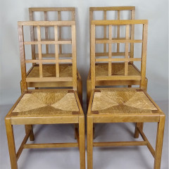 4 Heals lattice back chairs in pale oak