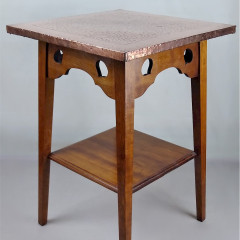 Arts and crafts copper topped side table