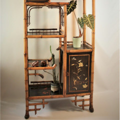Aesthetic Movement Bamboo and lacquered display cabinet