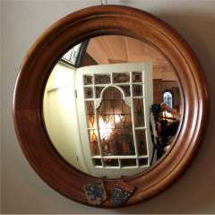Circular oak framed convex mirror Cambridge University
