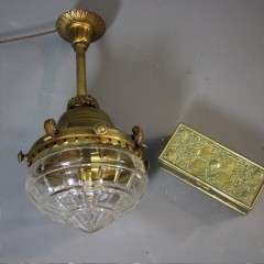 Quality brass and cut glass ceiling light