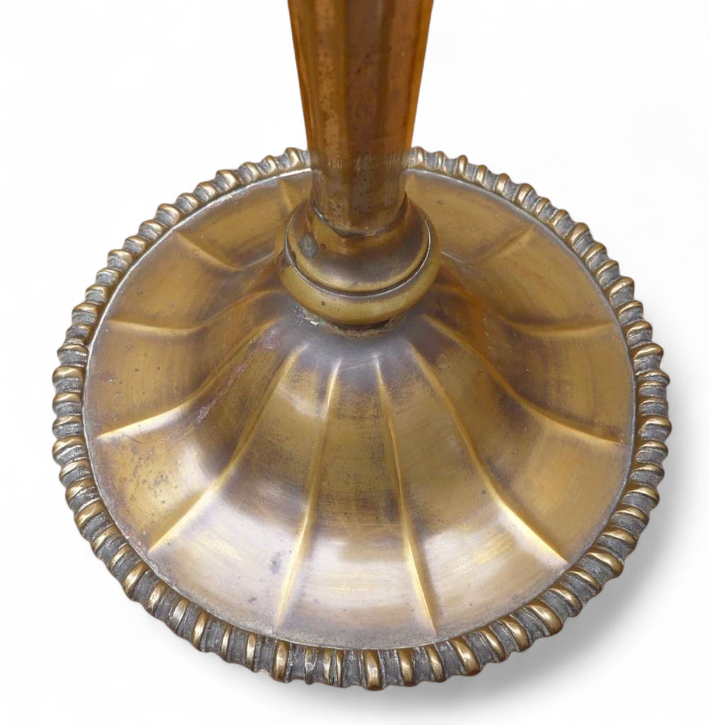 Fluted and ribbed 1920's vase plated on brass