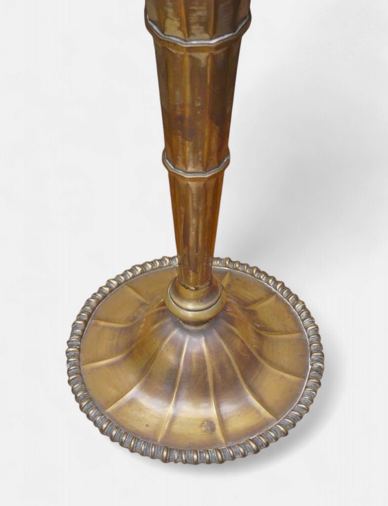 Fluted and ribbed 1920's vase plated on brass