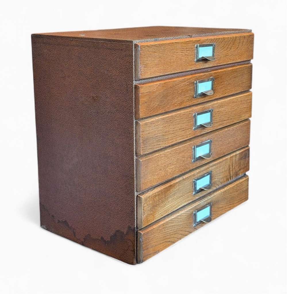 Tabletop filing cabinet No 2 holds A4 paper