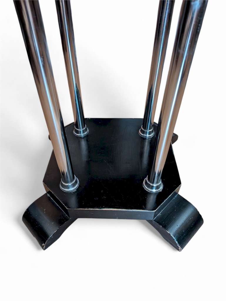 Art Deco mirrord glass and chrome side table