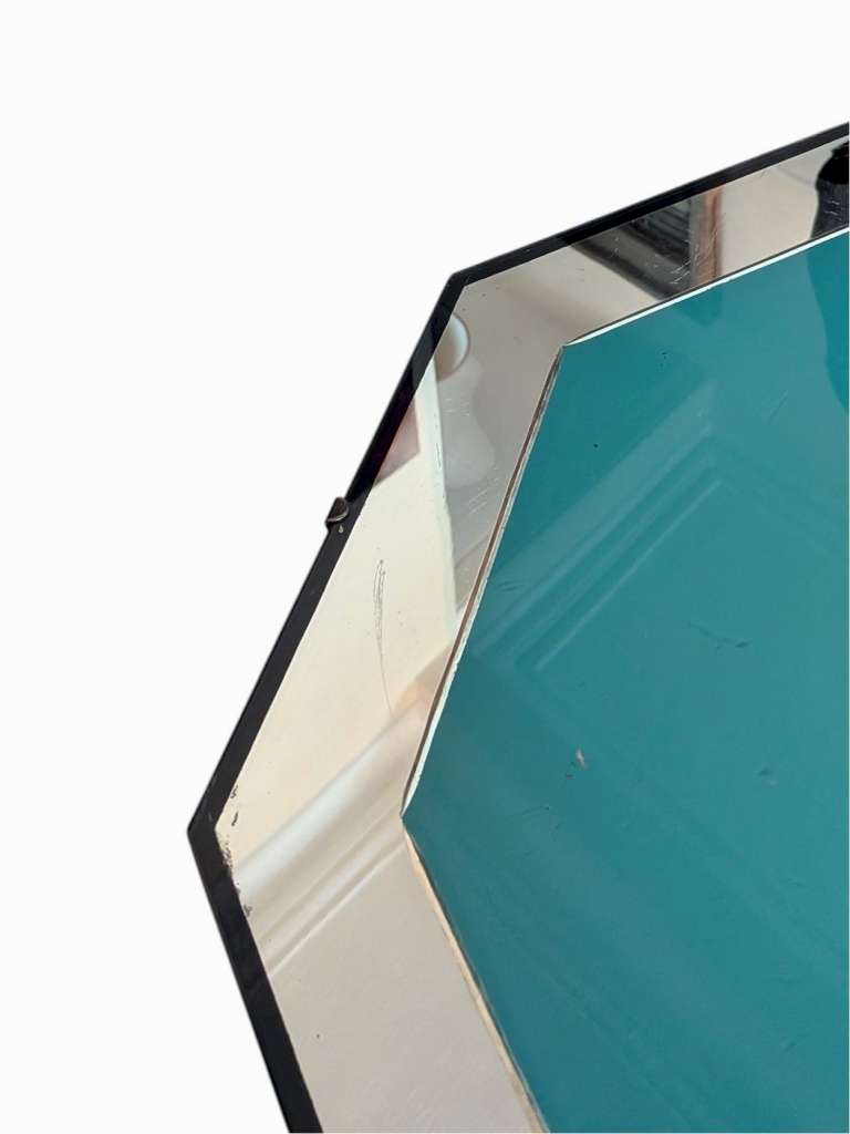 Art Deco mirrord glass and chrome side table