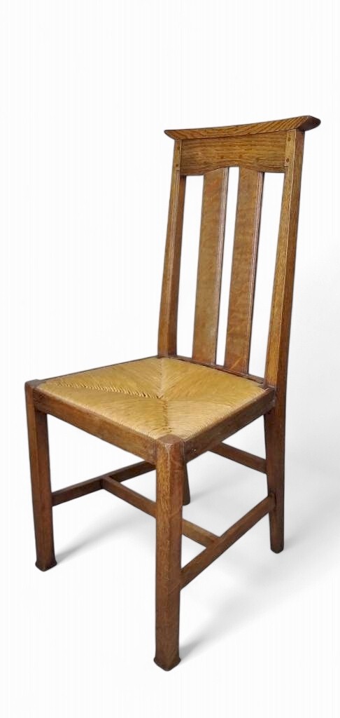  Arts and crafts oak dining chairs by Liberty