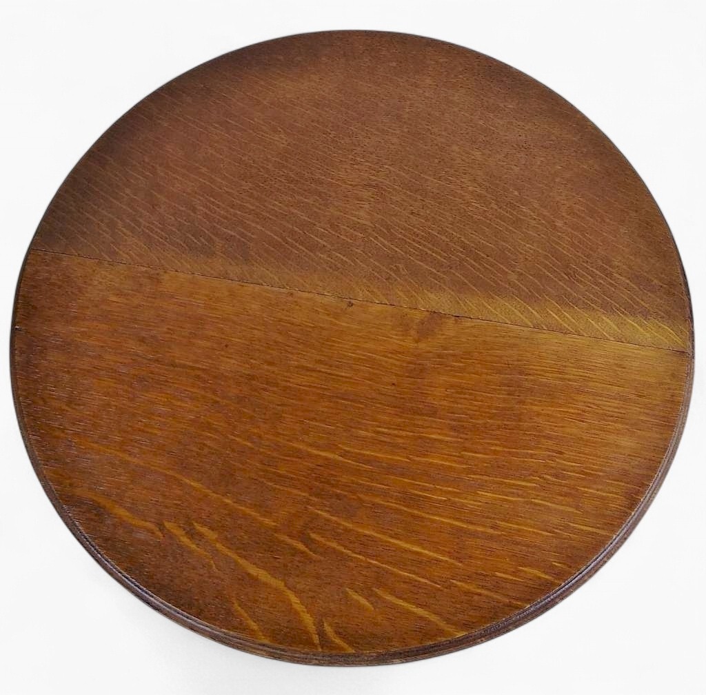 Arts and crafts table in oak by R A Lister of Dursley