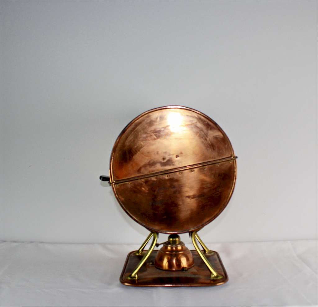 Arts and Crafts copper and brass plate warmer by W.A.S Benson stamped hammer marks SOLD Art