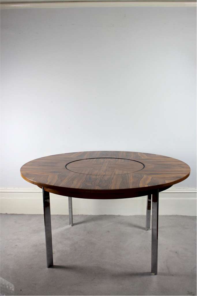 Merrow Associates circular Rosewood dining table with lazy susan