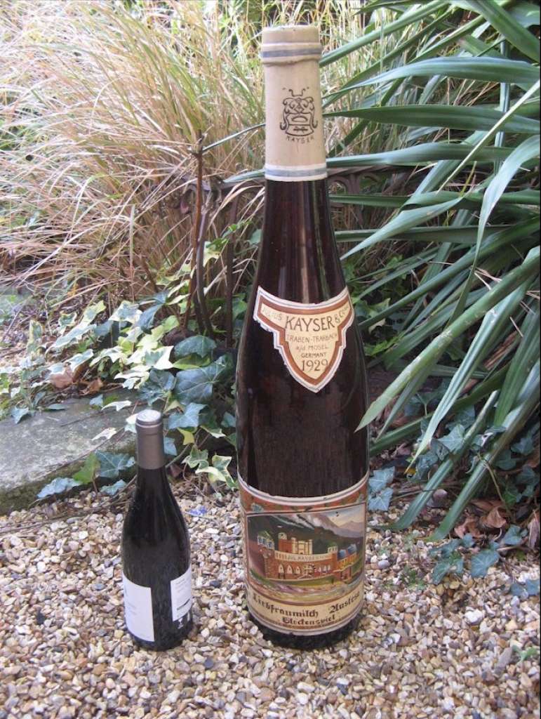 Oversized advertising Liebfraumilch wine bottle