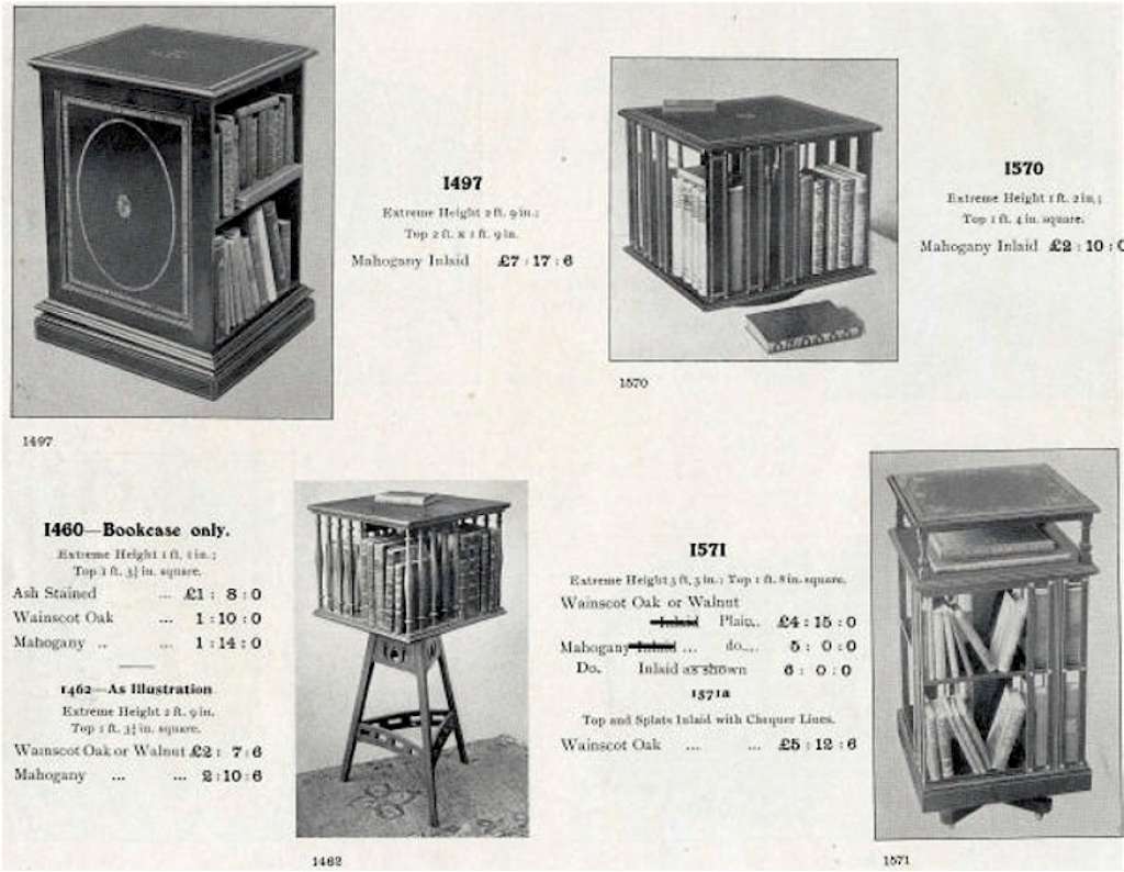 S & P arts and crafts revolving bookcase