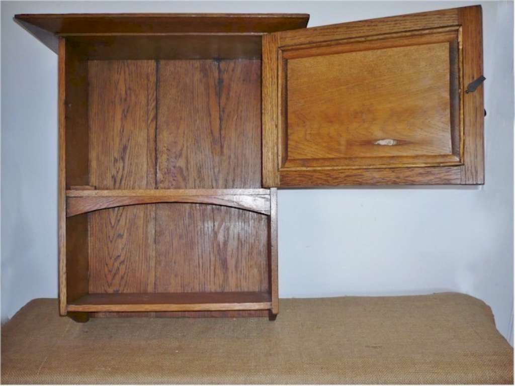 Arts and crafts hanging wall cupboard in golden oak Arts And Crafts