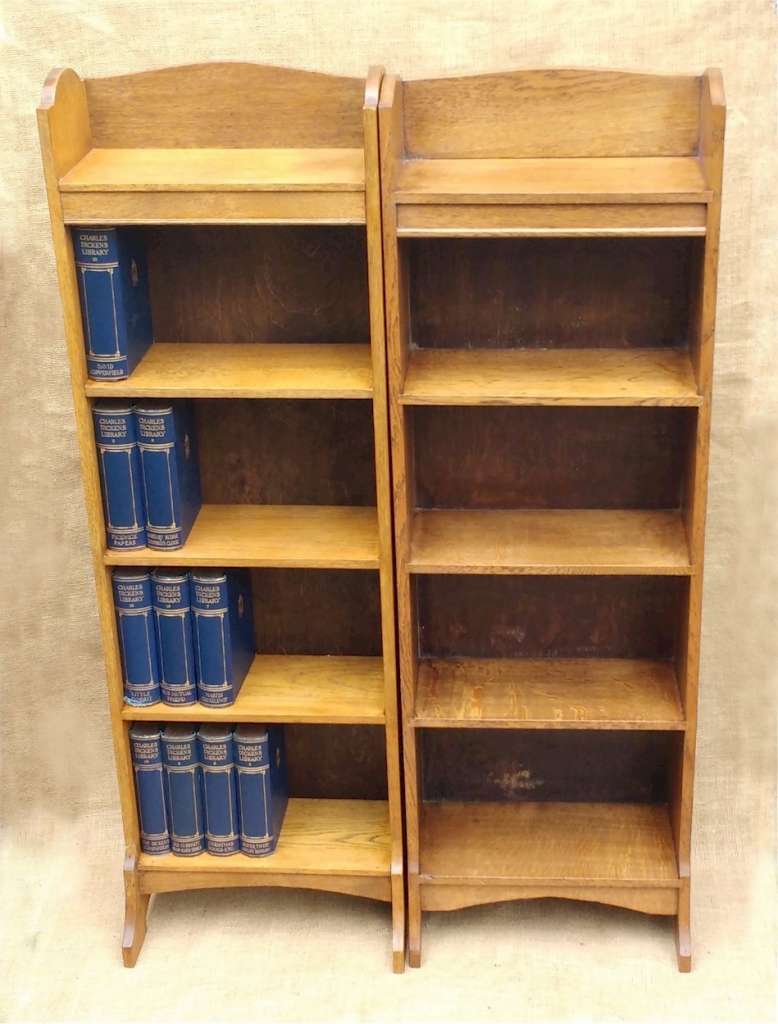 Near pair of Heals oak bookcases Art Furniture