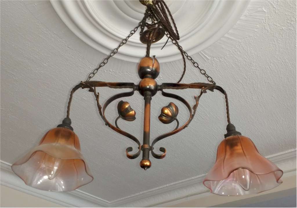 Pretty Arts And Crafts Ceiling Light With Flowers Art Furniture