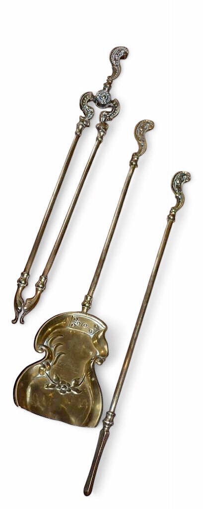 Set of decorative fire irons by John Wright