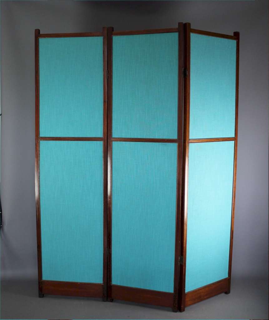 Arts and Crafts 3 fold screen embroidered panels