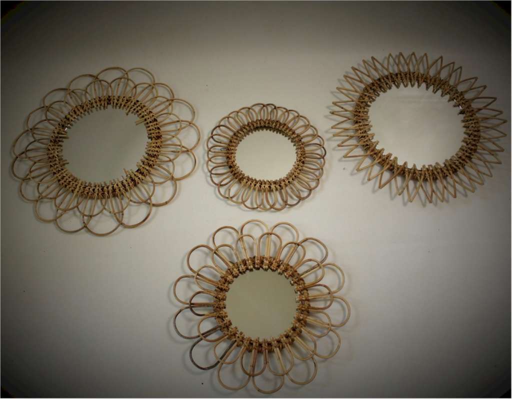 Wicker wall mirrors