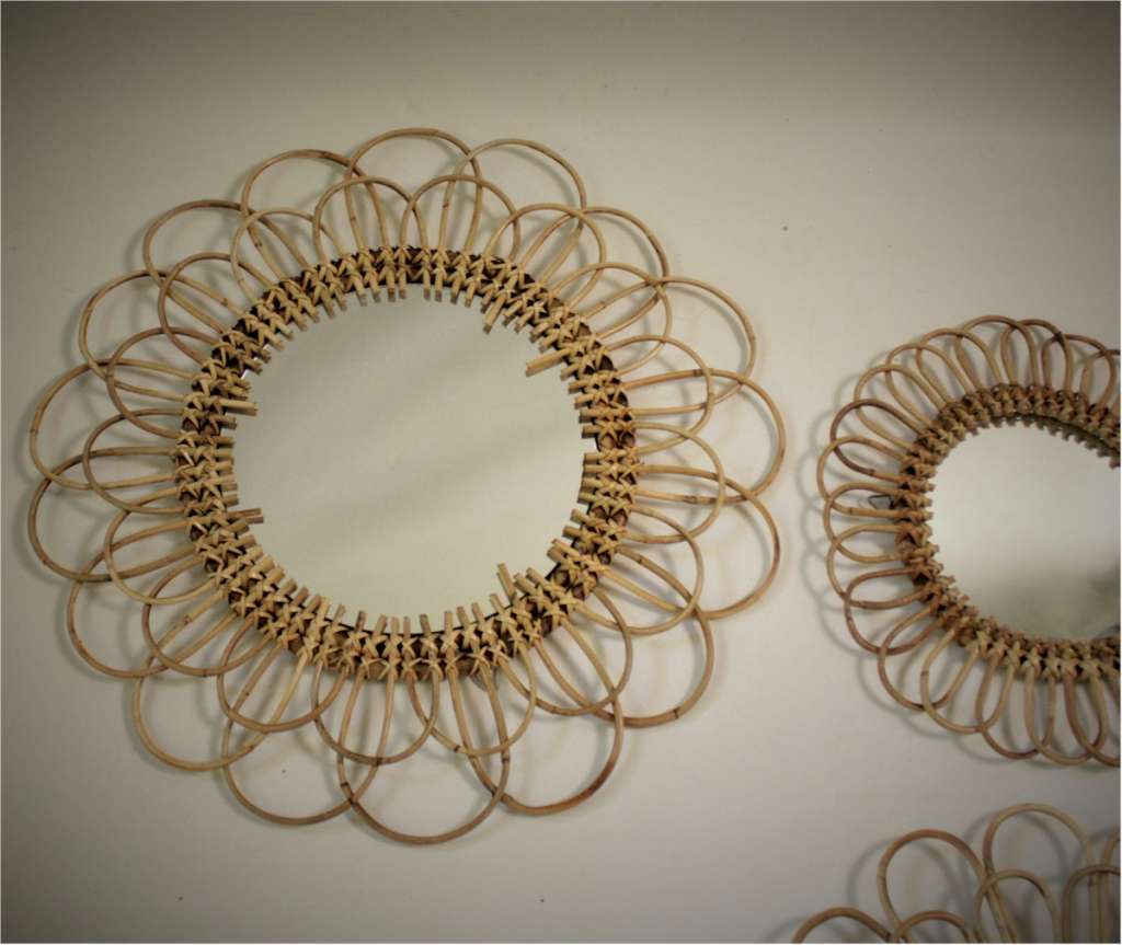 Wicker wall mirrors