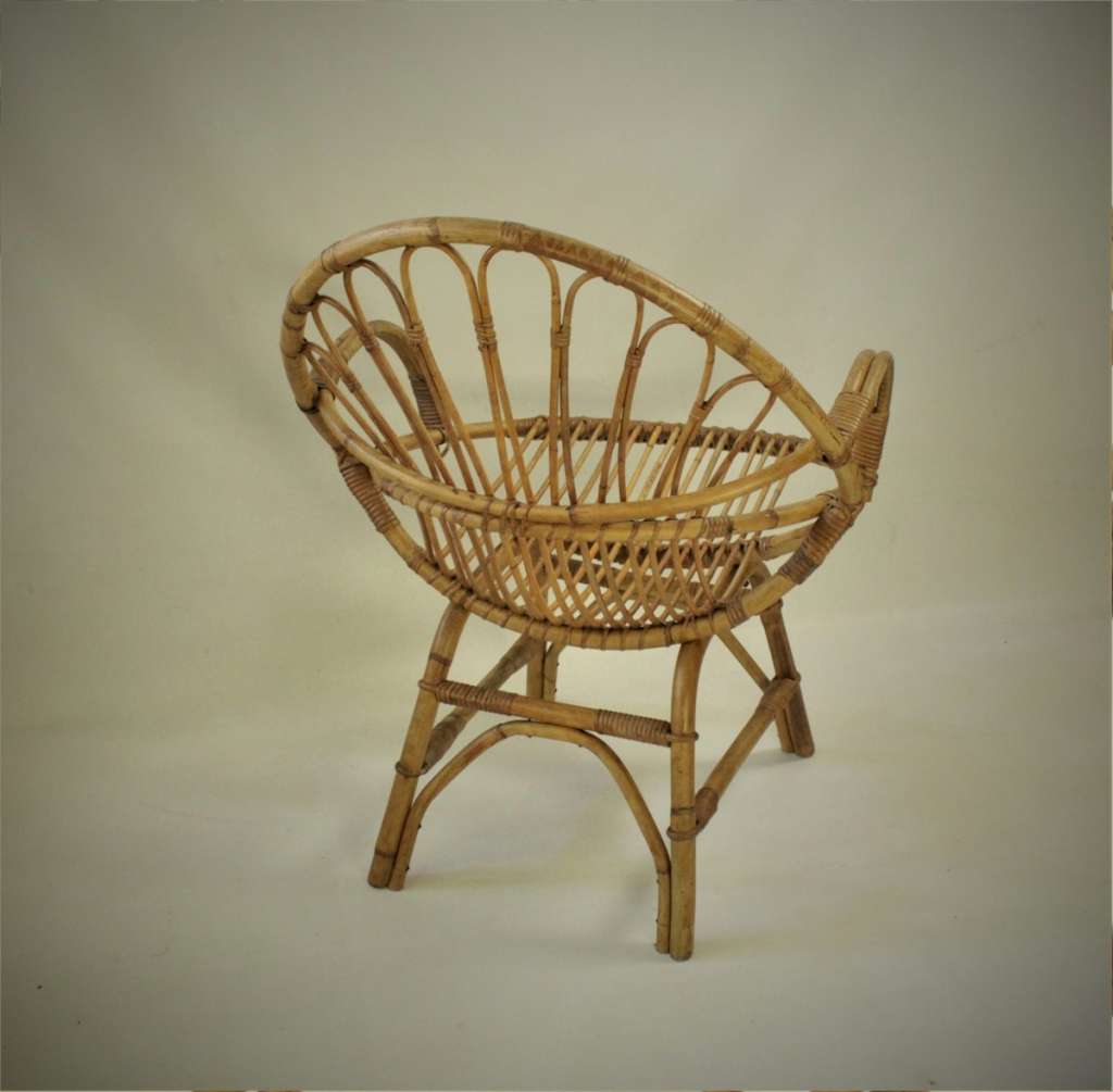 MidCentury set of 4 wicker chairs. LATEST STOCK Art Furniture