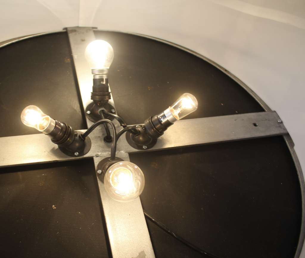 Art Deco chrome and glass ceiling light