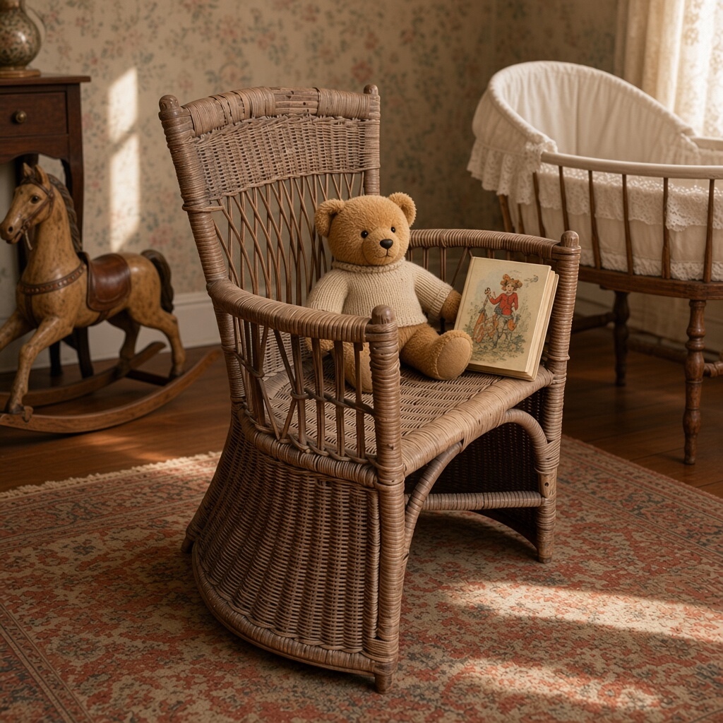 Arts and Crafts Childs wicker chair by Dryad