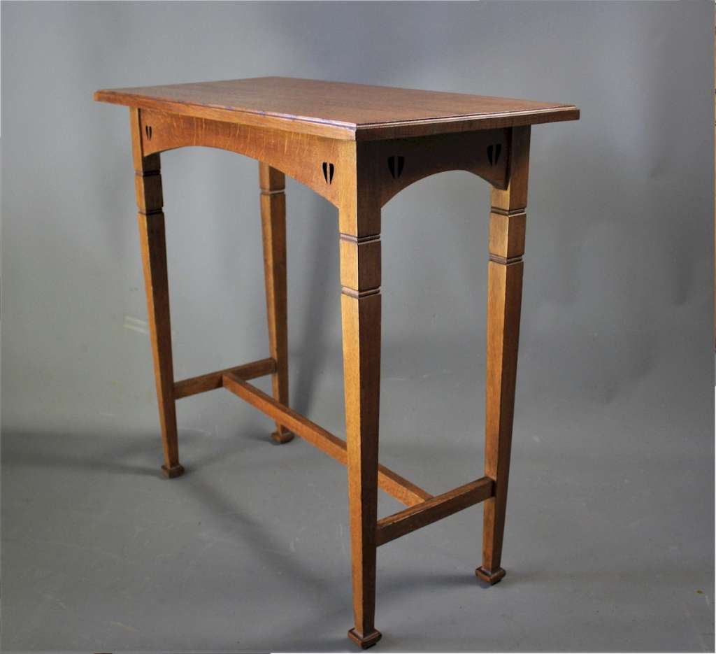 Arts and crafts oak side table by E.A. Taylor. LATEST STOCK Art