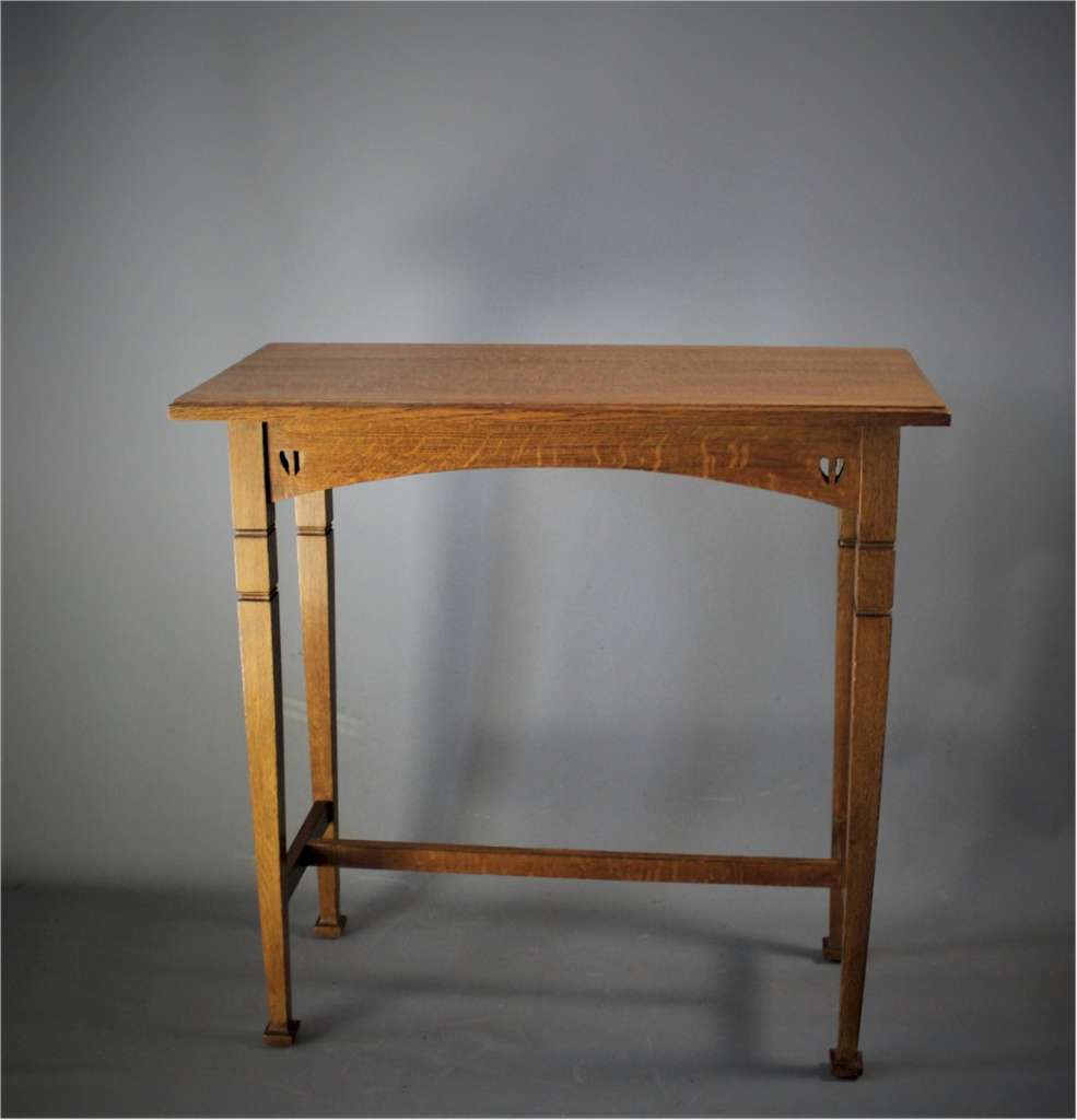 Arts and crafts oak side table by E.A. Taylor. LATEST STOCK Art