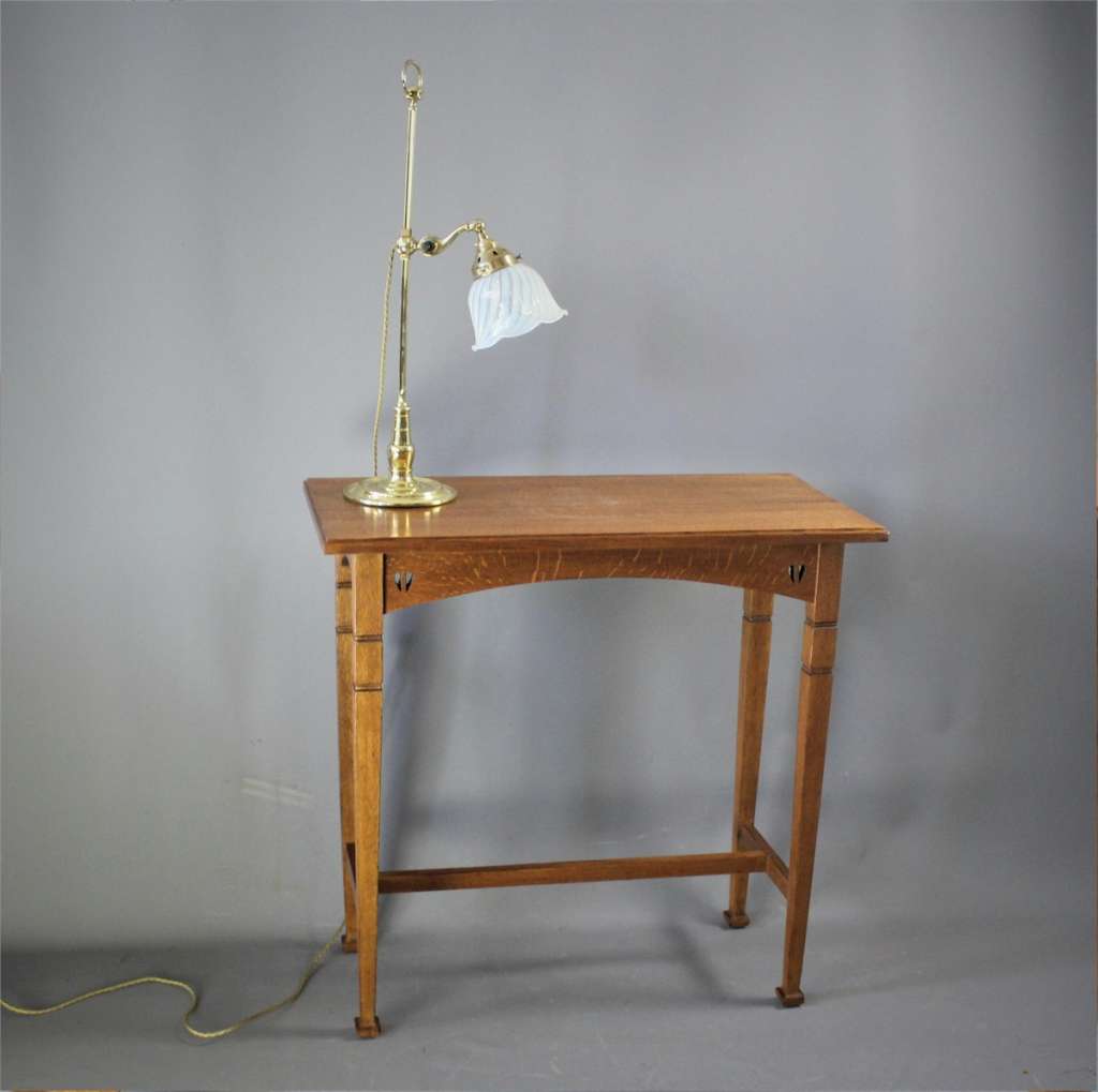 Arts and crafts oak side table by E.A. Taylor