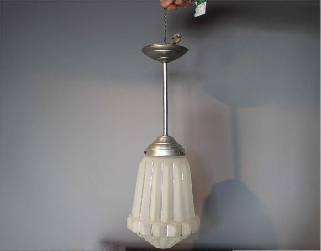 Art Deco frosted ceiling light