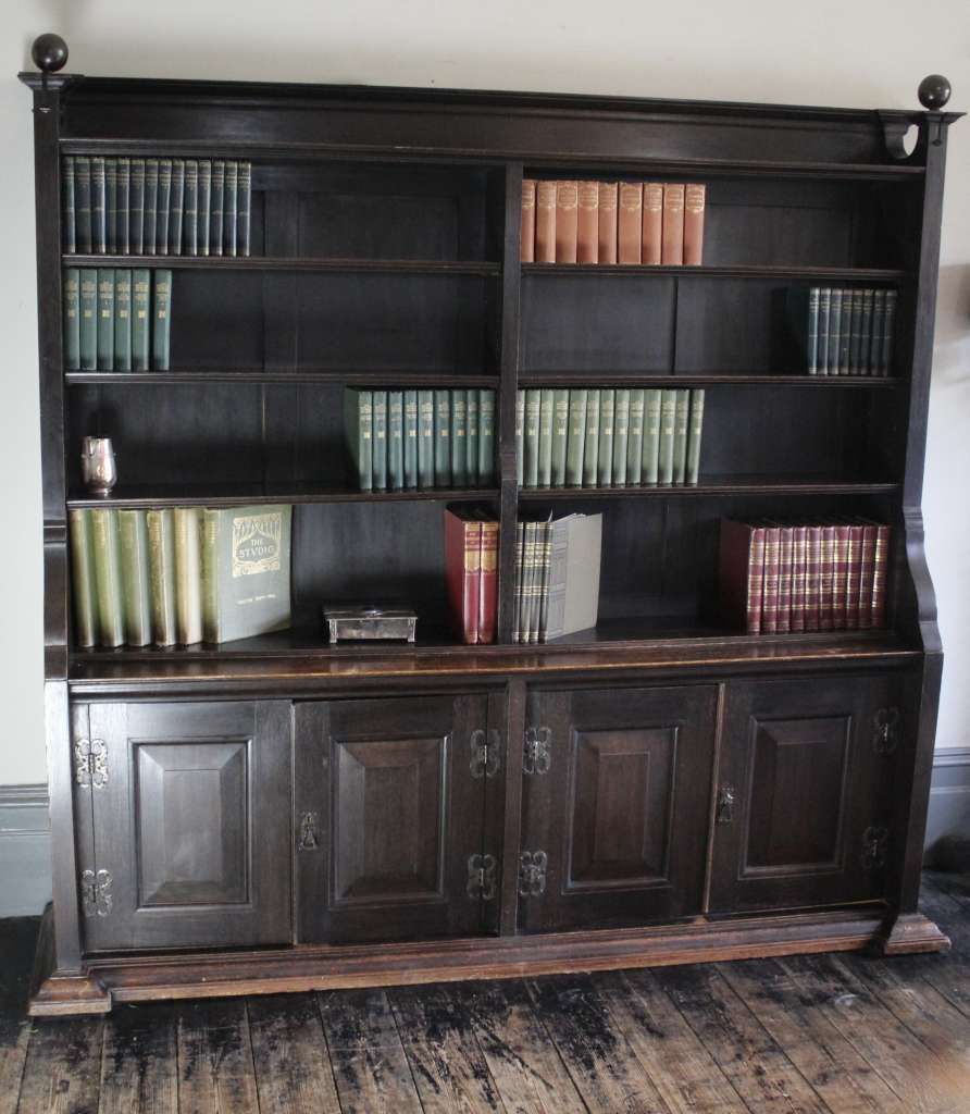Arts And Crafts Bookcase In Dark Stained Oak