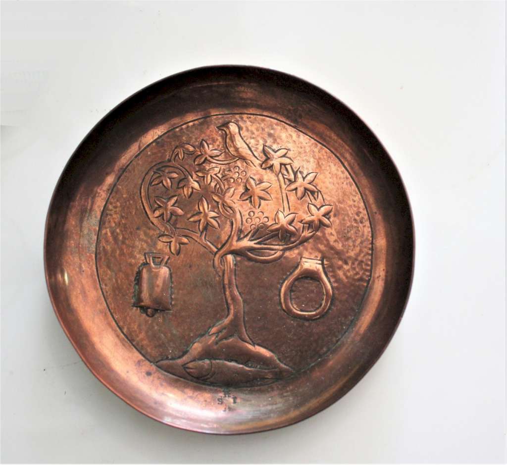 Keswick copper dish Glasgow arts and crafts