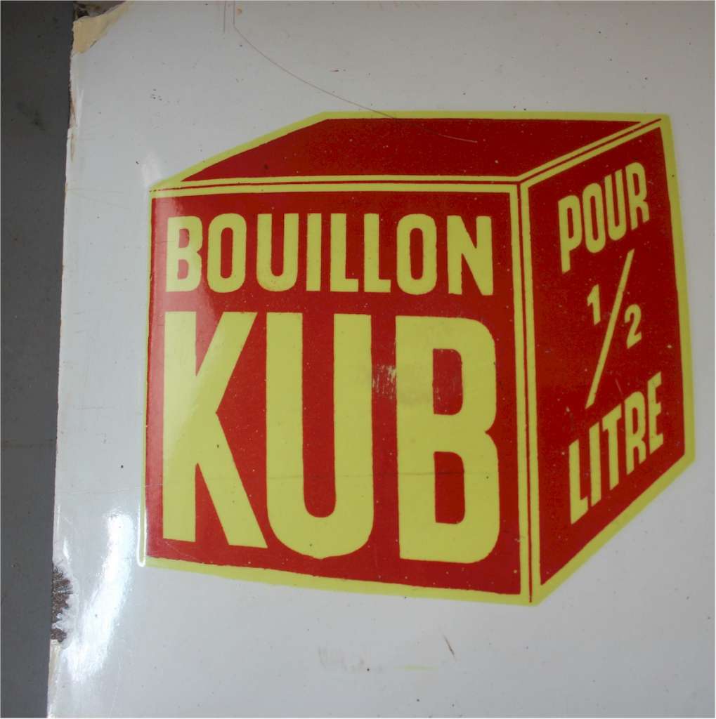 Bouilon Kub French enamelled advertising sign