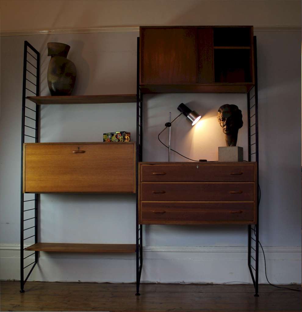 Teak Ladderax shelving system by Staples c1960's warehouse Art