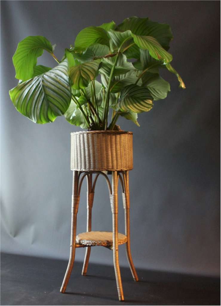 Rare Lloyd Loom planter in gold weave