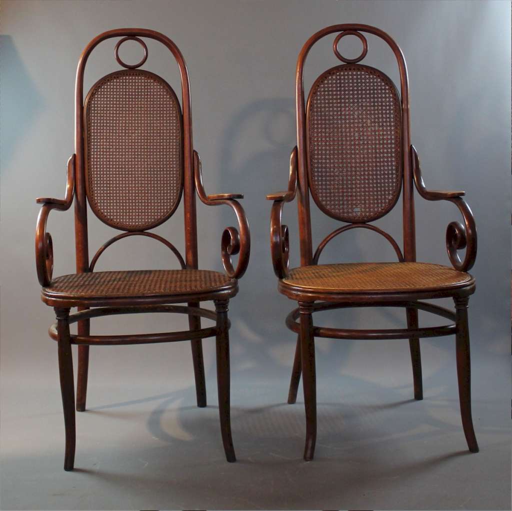 Wonderful set of No 17 bentwood chairs by Michael Art Furniture