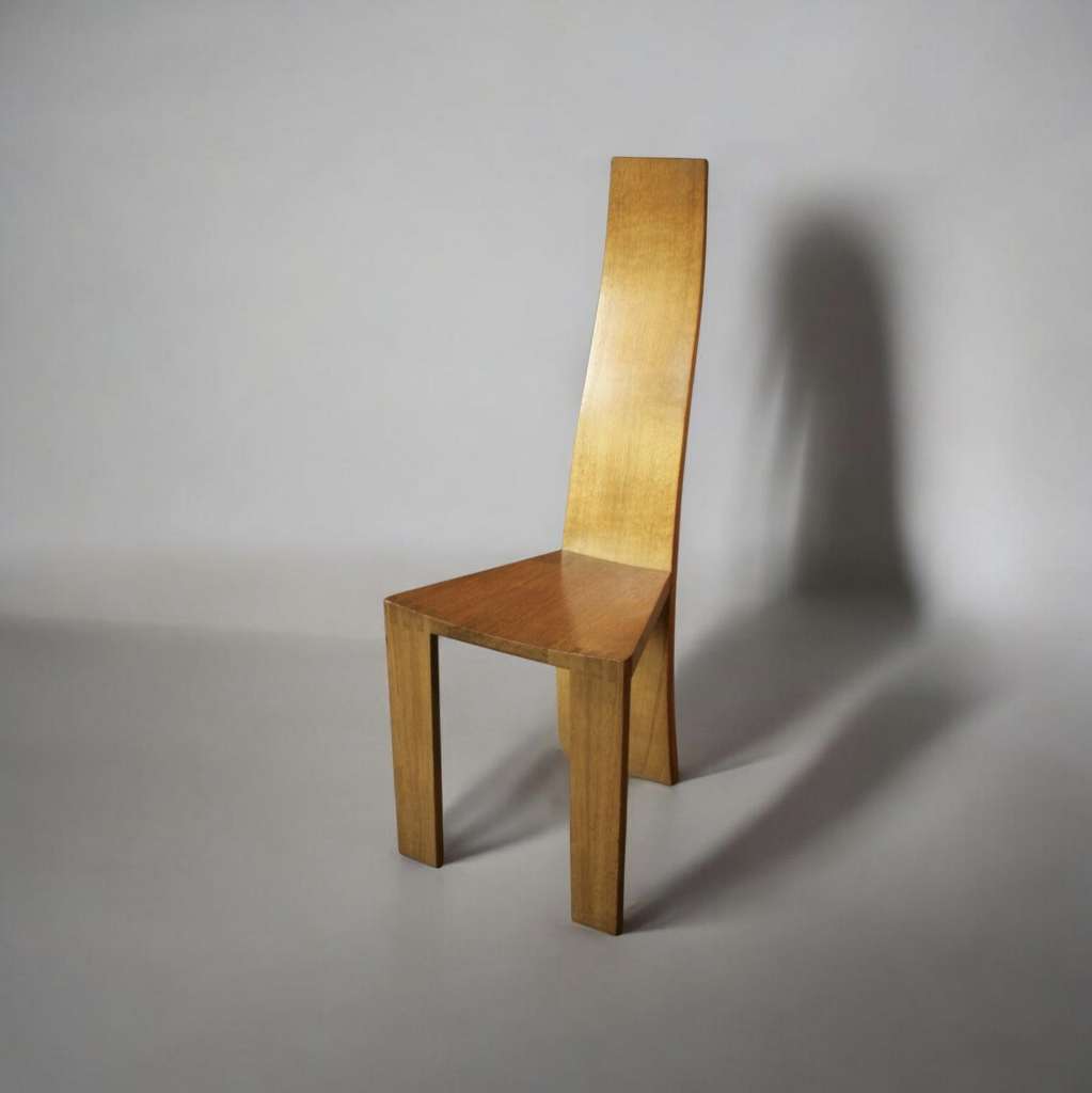 Pearl Dot set of six oak dining chairs by Robert